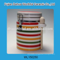 Handmade ceramic container with spoon,ceramic airtight container